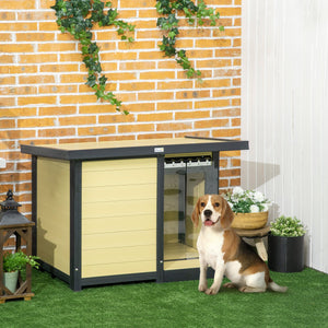 English Elm PawHut Weatherproof Outdoor Cat House with Raised Floor, Garden Planter & Multiple Entrances for Comfort and Play Natural Wood W2225P217562