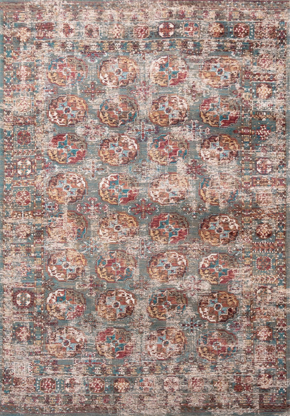 Louis De Poortere Antiquarian Kasak - Captivating Geometric Rug Inspired By Caucasian Heritage And Modern Elegance Grey,Gray,White,Multi 100% Pet Poly (40% Rpet) 118487-louis-de-poortere