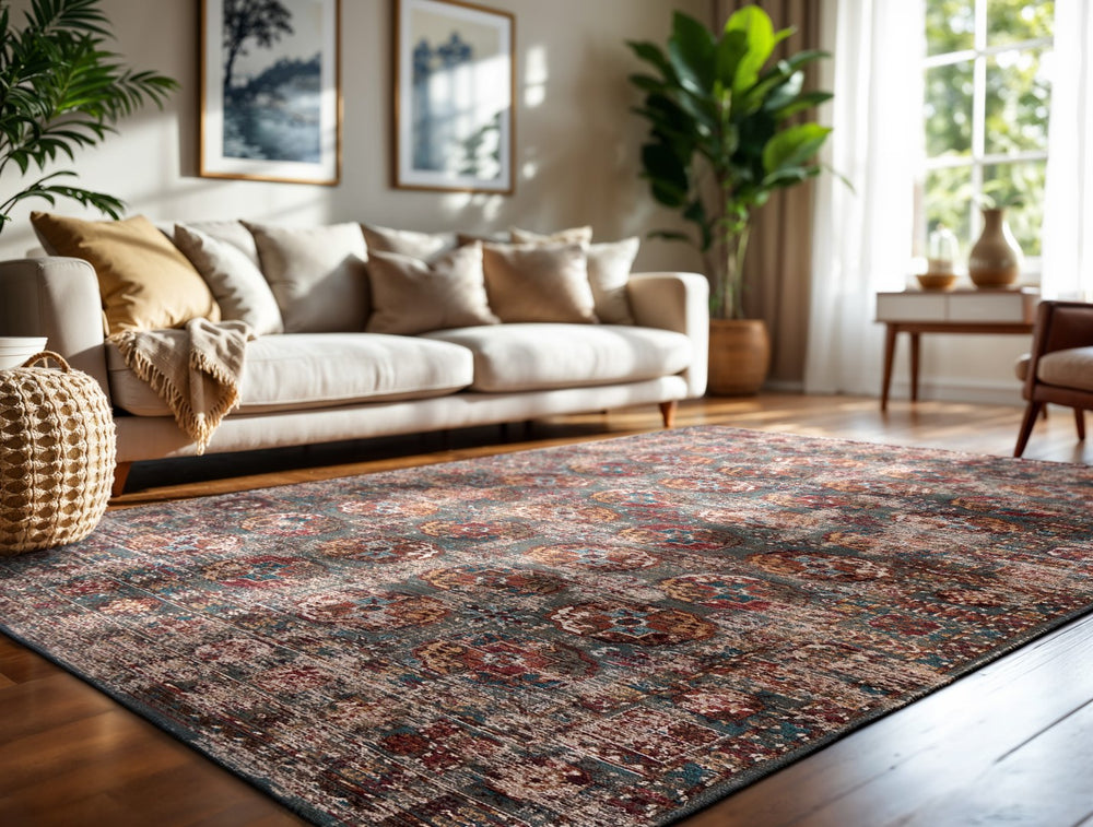 Louis De Poortere Antiquarian Kasak - Captivating Geometric Rug Inspired By Caucasian Heritage And Modern Elegance Grey,Gray,White,Multi 100% Pet Poly (40% Rpet) 118487-louis-de-poortere