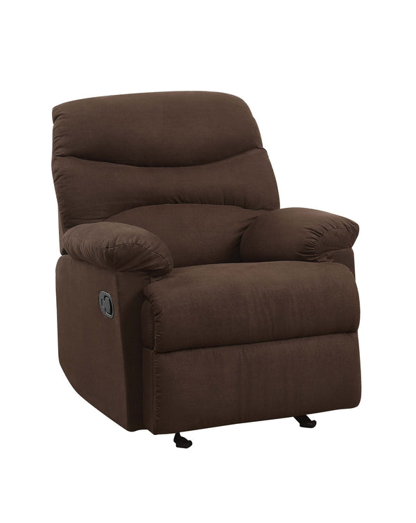 English Elm Chocolate Glider Recliner Smooth Motion Pillow-Top Arms Microfiber Comfort Firm Support Modern Style B062P215430