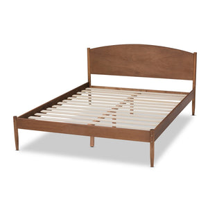 Baxton Studio Baxton Studio Leanora Mid-Century Modern Wood Platform Bed in Rich Ash-Walnut Finish for Timeless Style Queen MG0006-Ash Walnut-Queen