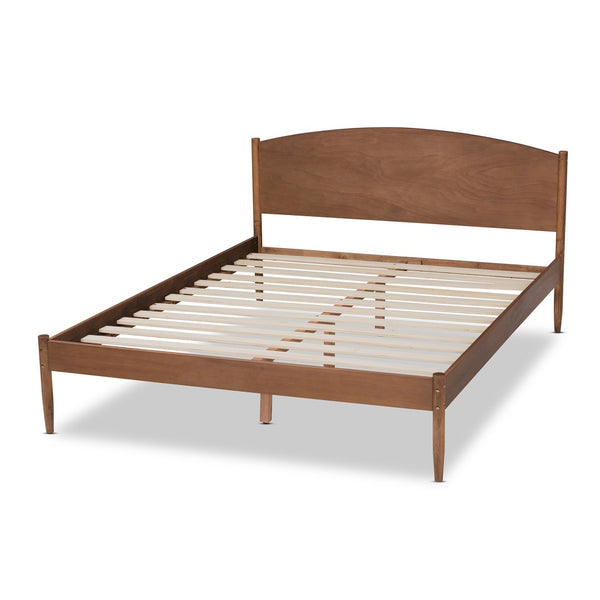 Baxton Studio Baxton Studio Leanora Mid-Century Modern Wood Platform Bed in Rich Ash-Walnut Finish for Timeless Style Queen MG0006-Ash Walnut-Queen