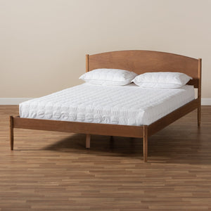 Baxton Studio Baxton Studio Leanora Mid-Century Modern Wood Platform Bed in Rich Ash-Walnut Finish for Timeless Style Queen MG0006-Ash Walnut-Queen