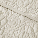 Madison Park Quebec Traditional Oversized Quilted Throw MP50-2985 Ivory