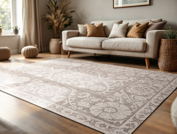 Louis De Poortere Antiquarian Suzani - Timeless Elegance In Vibrant Colors Inspired By Central Asian Embroidery Design Beige,Grey,Gray 100% Pet Poly (40% Rpet) 118661-louis-de-poortere