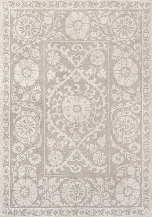 Louis De Poortere Antiquarian Suzani - Timeless Elegance In Vibrant Colors Inspired By Central Asian Embroidery Design Beige,Grey,Gray 100% Pet Poly (40% Rpet) 118661-louis-de-poortere