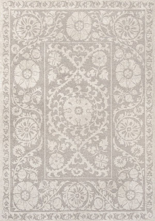 Louis De Poortere Antiquarian Suzani - Timeless Elegance In Vibrant Colors Inspired By Central Asian Embroidery Design Beige,Grey,Gray 100% Pet Poly (40% Rpet) 118661-louis-de-poortere