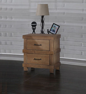 English Elm Traditional Nightstand with Floral Decals and Rope Moldings, Crown Molding Accent, Charming Princess Appeal Oak 20 L x 24 W x 27.5 H B2741P323085