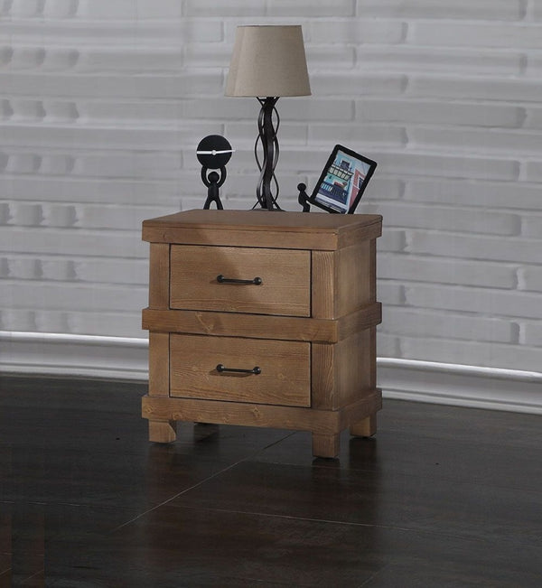 English Elm Traditional Nightstand with Floral Decals and Rope Moldings, Crown Molding Accent, Charming Princess Appeal Oak 20 L x 24 W x 27.5 H B2741P323085