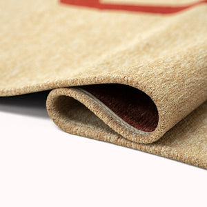 Louis de Poortere Craft Collection Ribbon Calligraphy Inspired Area Rug Bold Textured Pile for Living Rooms Imperial Red 5'7 x 7'9 120318