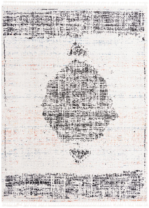 Unique Loom Aramis Selif Machine Made Tribal Rug Ivory, Black/Light Blue/Rust Red/Orange 9' 0" x 12' 2"