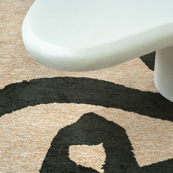 Louis de Poortere Craft Collection Ribbon Calligraphy Inspired Area Rug Bold Textured Pile for Living Rooms Garden Spirit 5'7 x 7'9 120320