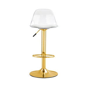 English Elm Modern Swivel Barstools Set of 2 with Clear Pet Back and Padded Pu Seat W1151P192280