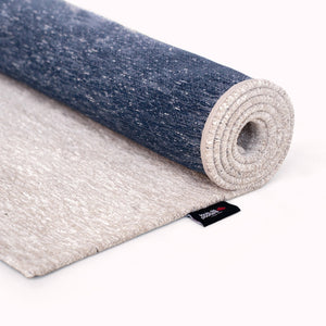 Louis de Poortere Craft Collection Ribbon Calligraphy Inspired Area Rug Bold Textured Pile for Living Rooms Sea Ink 7'9 x 11'2 120323