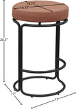 Madison Cognac Vegan Leather Counter Stool 984Cognac-C Meridian Furniture