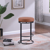 Madison Cognac Vegan Leather Counter Stool 984Cognac-C Meridian Furniture