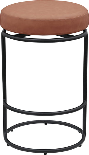 Madison Cognac Vegan Leather Counter Stool 984Cognac-C Meridian Furniture