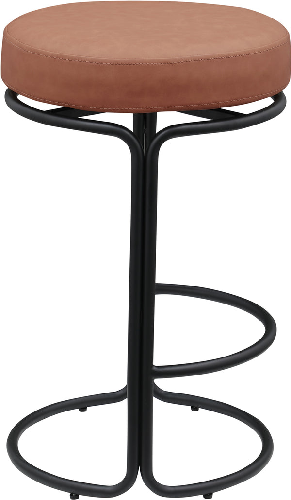 Madison Cognac Vegan Leather Counter Stool 984Cognac-C Meridian Furniture