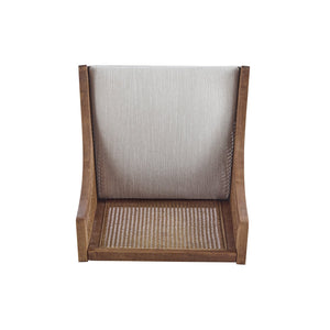 English Elm Christopher Knight Home® - DINING Chair Set of 2 Beige Upholstered Rattan Backrests Rustic Rubberwood Frame Comfortable Seats N771P253335T