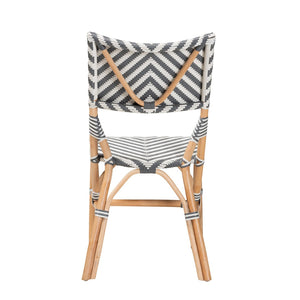 English Elm Modern Bohemian Rattan Woven Metal Dining Chairs Set of Two for Eclectic Spaces B2750P420428