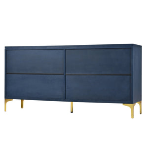 English Elm Modern 4-door Sideboard with Carved Surface, Adjustable Shelves, Spacious Storage for Entryway & Living Room W2696P280000