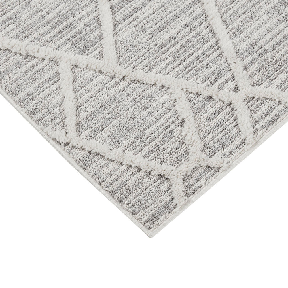 JLA Home Madison Park - Terni Pebble Geo Area Rug — Plush Medium Pile Gray & Cream Machine-Woven with Non-Slip Backing MP35-7185