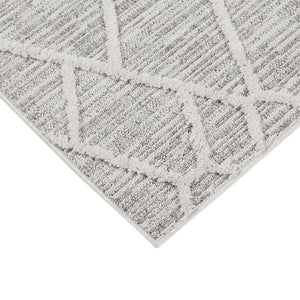 JLA Home Madison Park - Terni Pebble Geo Area Rug — Plush Medium Pile Gray & Cream Machine-Woven with Non-Slip Backing MP35-7185