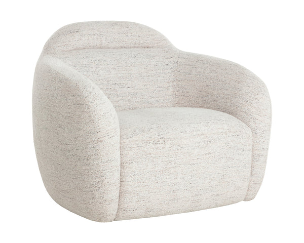 Sunpan Ismo Swivel Lounge Chair - Modern Art Piece With Cushioned Curves For Ultimate Comfort And Style Cream Fabric 112105