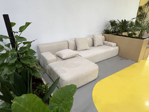 English Elm Cloud boneless sofa with anti-slip base, memory foam deep-seat modular sleeper, storage pocket comfort Beige W861S00016