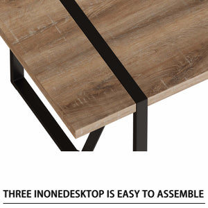 English Elm 55" Modern Mdf Wood Dining Table & 4 Saddle Leather Chairs Set - Eco-Friendly, Stylish & Durable! W2189S00712