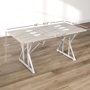 English Elm Mid-century Nordic Rubberwood Dining Table Seats Four with Dark Mahogany Finish T3971P429199