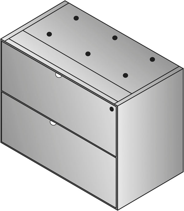 OSP Home Furnishings Kenwood Lateral File Pedestal with Locking Drawers for Executive Office Storage KEN-68-MAH