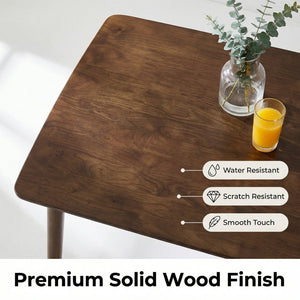 English Elm Solid Wood Walnut Rectangular Dining Table Mid Century Modern for Small Spaces W3204P465631
