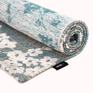 Louis de Poortere Sakura Floral Area Rug Transitional Cherry Blossom Design for Living Room or Bedroom Lake Blue 7'9 x 11'2 120105
