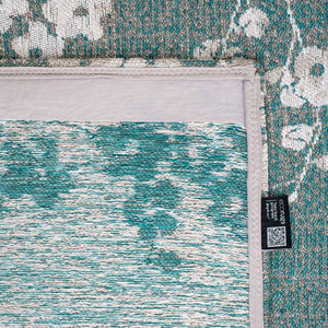 Louis de Poortere Sakura Floral Area Rug Transitional Cherry Blossom Design for Living Room or Bedroom Lake Blue 7'9 x 11'2 120105