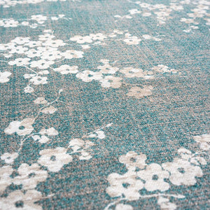 Louis de Poortere Sakura Floral Area Rug Transitional Cherry Blossom Design for Living Room or Bedroom Lake Blue 7'9 x 11'2 120105