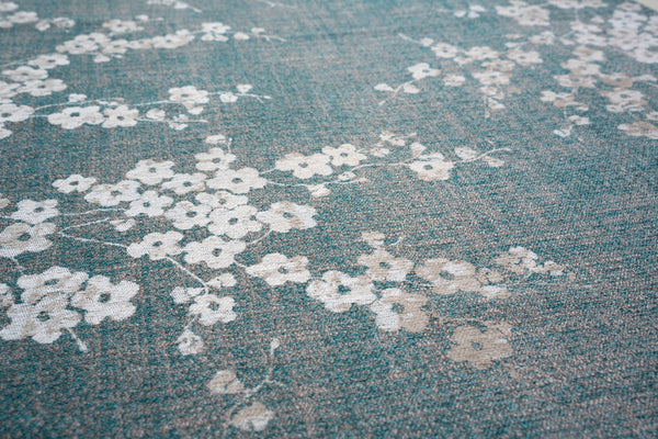 Louis De Poortere Sakura Rug - Embrace Timeless Elegance With Floral Patterns Inspired By Japanese Cherry Blossoms Blue,White 100% Pet Poly (40% Rpet) 118350-louis-de-poortere