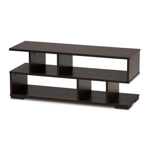 Baxton Studio Baxton Studio Arne Modern TV Stand - Stylish Dark Brown Wood, Versatile Storage, Compact Design TV8001-Wenge-TV