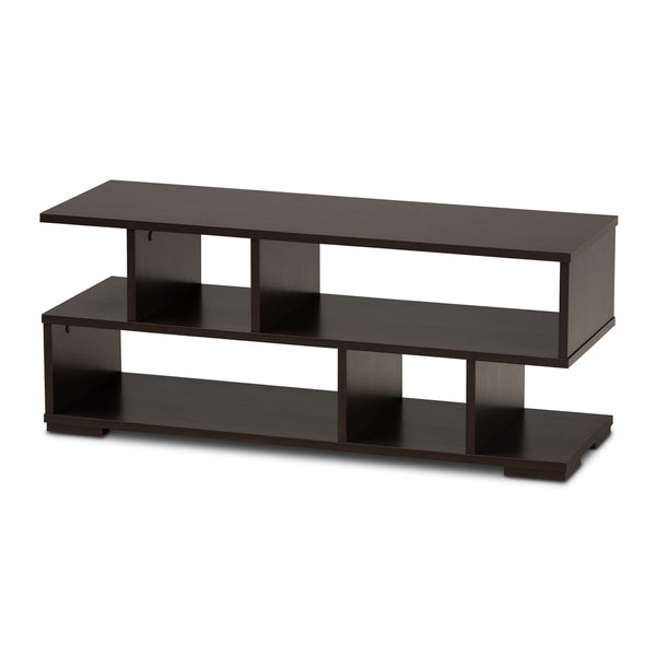 Baxton Studio Baxton Studio Arne Modern TV Stand - Stylish Dark Brown Wood, Versatile Storage, Compact Design TV8001-Wenge-TV