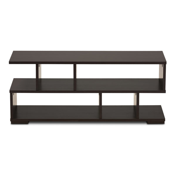 Baxton Studio Baxton Studio Arne Modern TV Stand - Stylish Dark Brown Wood, Versatile Storage, Compact Design TV8001-Wenge-TV