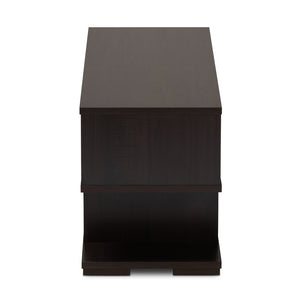 Baxton Studio Baxton Studio Arne Modern TV Stand - Stylish Dark Brown Wood, Versatile Storage, Compact Design TV8001-Wenge-TV