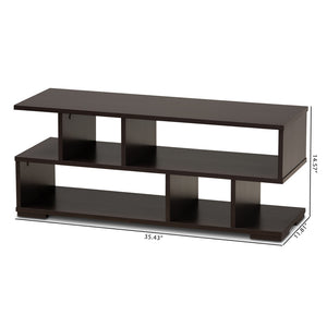 Baxton Studio Baxton Studio Arne Modern TV Stand - Stylish Dark Brown Wood, Versatile Storage, Compact Design TV8001-Wenge-TV