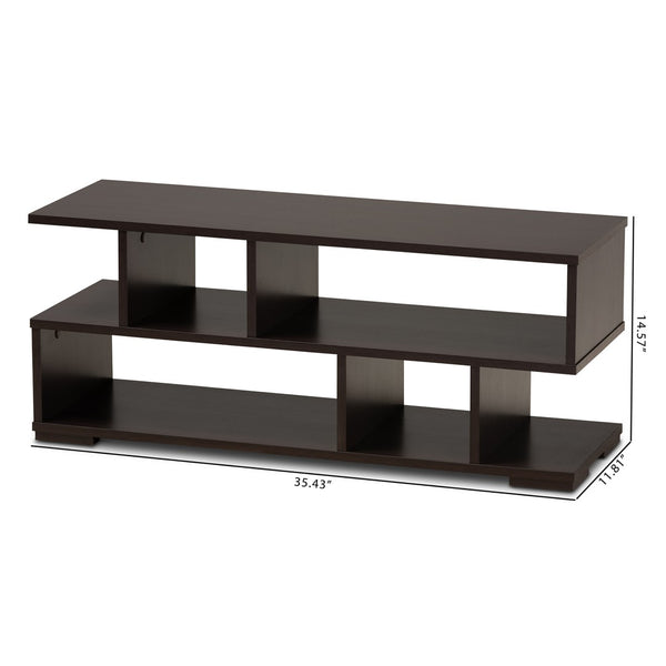 Baxton Studio Baxton Studio Arne Modern TV Stand - Stylish Dark Brown Wood, Versatile Storage, Compact Design TV8001-Wenge-TV