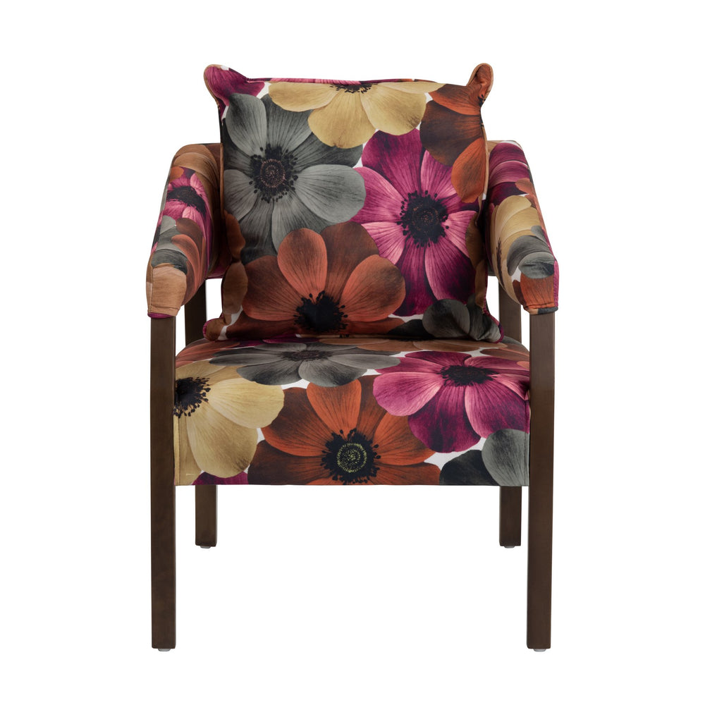Crestview Collection Transitional Multi-color Floral Accent Chair - Durable Rubber Wood, Plush Foam Comfort & Style Pink Polyester Cvfzr6162