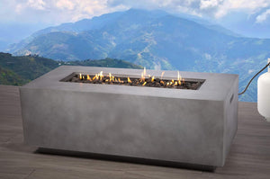 English Elm Concrete Propane/Natural Gas Fire Pit Table with Lava Rocks, Weatherproof Concrete, Easy Controls B120P204349