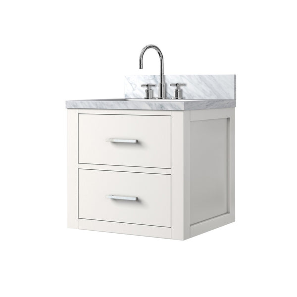 English Elm White Compact Bathroom Vanity Set With Acrylic Top & Chrome Faucet - Perfect For Small Spaces B2731P257899-GIGA