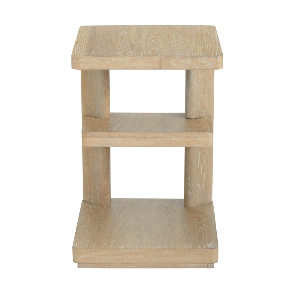 English Elm Wallace & Bay - Tan Chairside Table — Solid Wood Sand Dune Accent Table, Contemporary Tan Finish, Easy Care, 18" W B2709P212397