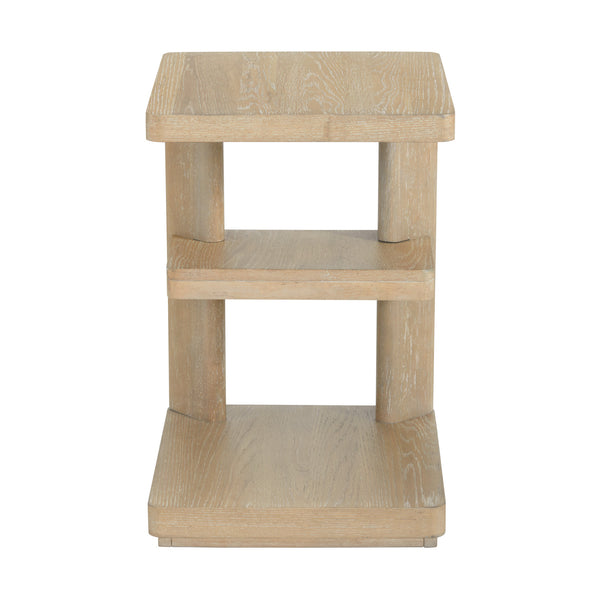 English Elm Wallace & Bay - Tan Chairside Table — Solid Wood Sand Dune Accent Table, Contemporary Tan Finish, Easy Care, 18" W B2709P212397