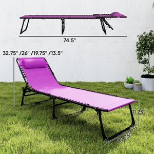 English Elm 2 Mesh Reclining Outdoor Chaise Loungers Foldable Steel Frame Pool Beach Set T3971P467097