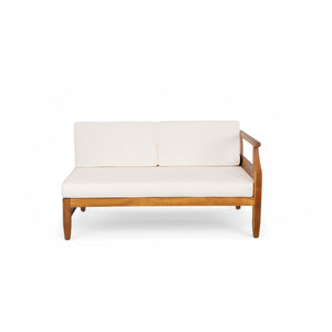 English Elm Christopher Knight Home® - Aston Right-Side Two-Seater Sofa - Weather-Resistant Acacia Wood With Removable Cushions For Comfort N773P252038B